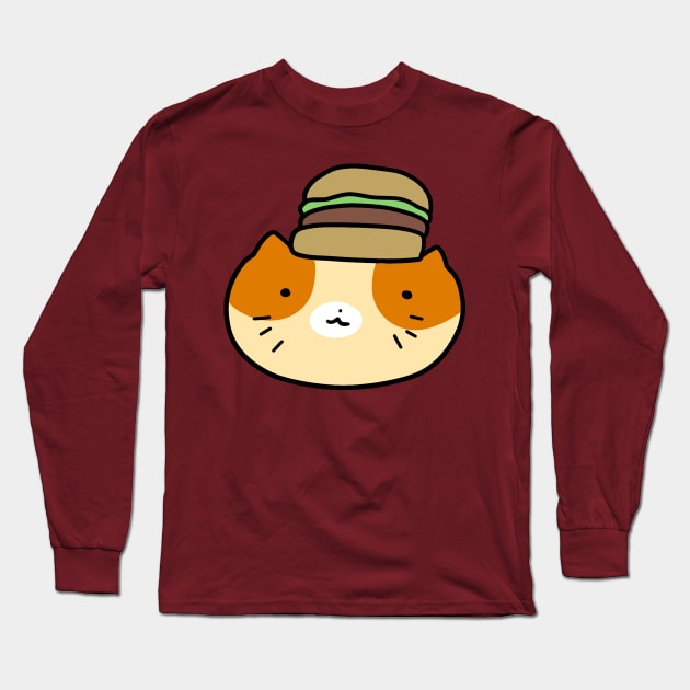 Hamburger Cat Face Long Sleeve T-Shirt by saradaboru